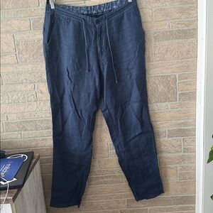 04651/ A Trip In A Bag Casual Pants Size 2XL US Navy Blue 100% Linen